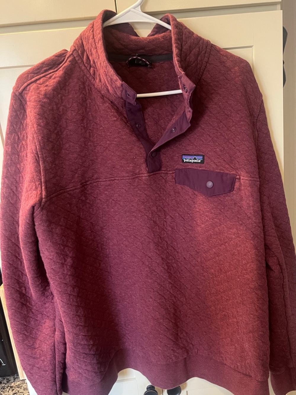 Patagonia women’s  Quilted Snap-Placket Sweater - Wine